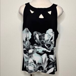 Ricki's size XL Black and White Sleeveless Cut Out Tank Top